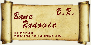 Bane Radović vizit kartica